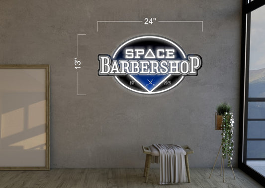 SPACE BARBERSHOP | LED Neon Sign (2 signs)