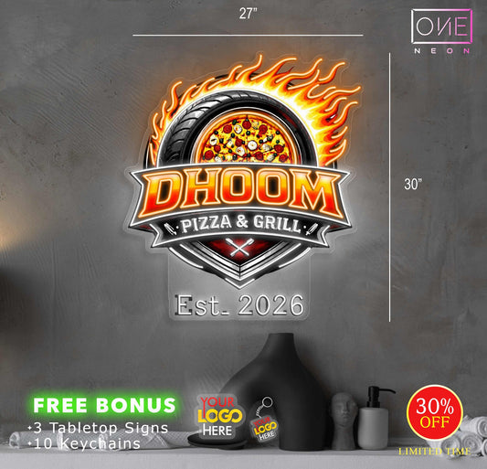 DHOOM PIZZA & GRILL | Led Neon Sign