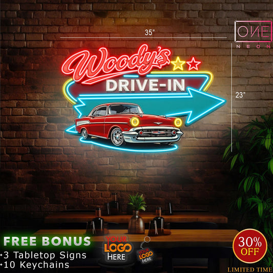 WOODY'S DRIVE IN| Led Neon Sign