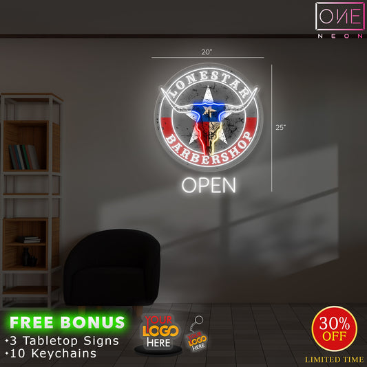LONESTAR BARBERSHOP | Led Neon Sign