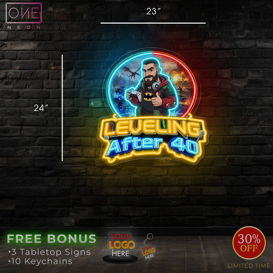 LEVELING AFTER 40 | LED Neon Sign