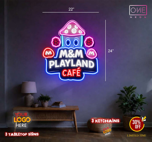 M&M Playland cafe | Led Neon Sign