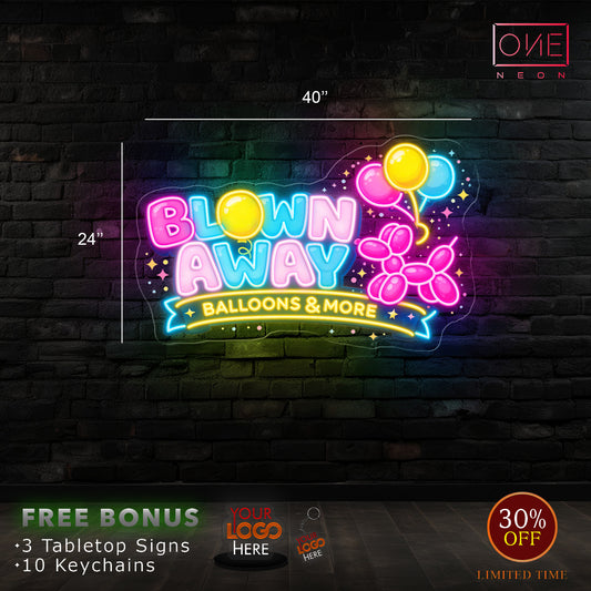 BLOWN AWAY BALLOONS & MORE | LED Neon Sign (INDOOR)