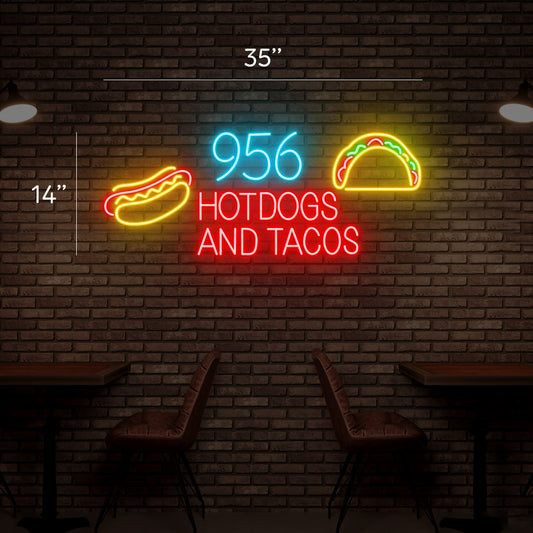 956 hotdogs and tacos | Led Neon Sign