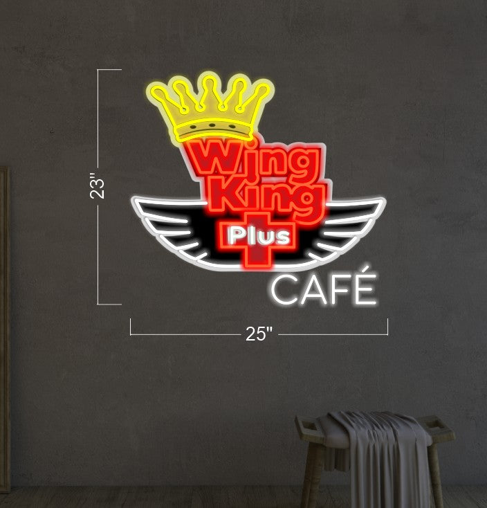 WING KING PLUS CAFE | LED Neon Sign