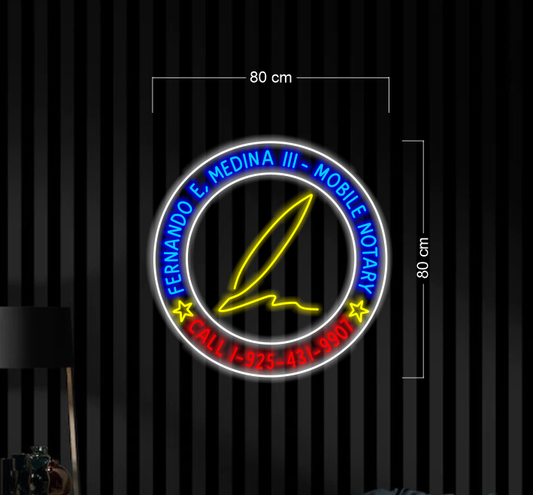 Fernando E. Medina III- Mobile Notary | LED Neon Sign