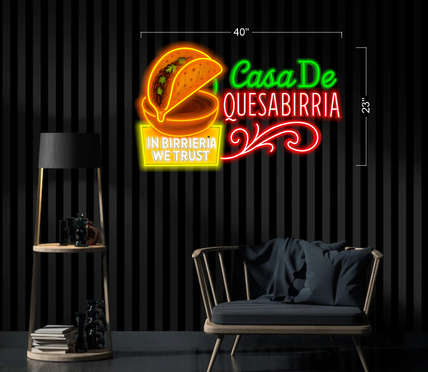 CASA DE QUESABIRRIA | LED Neon Sign