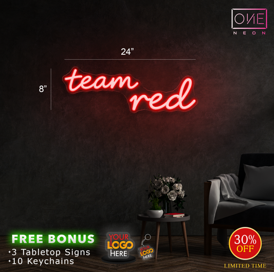 TEAM RED + GREEN | LED Neon Sign (2 signs)