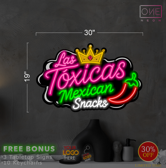 Las Toxicas Mexican Snacks | LED Neon Sign (4 signs)