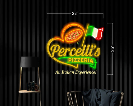 PERCELLI'S PIZZERIA an Italian experience! | LED Neon Sign