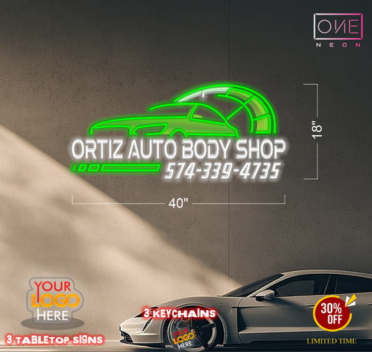 Ortiz auto body shop | LED Neon Sign