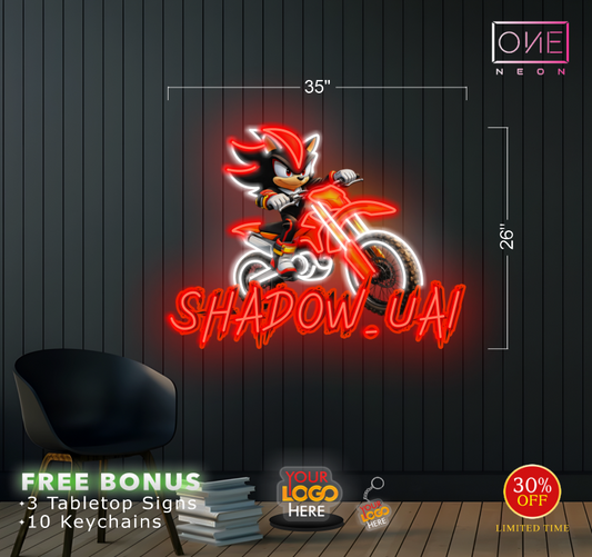Shadow The Hedgehog | LED Neon Sign (INDOOR)