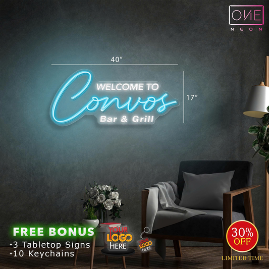 Welcome to Convos| LED Neon Sign (INDOOR)