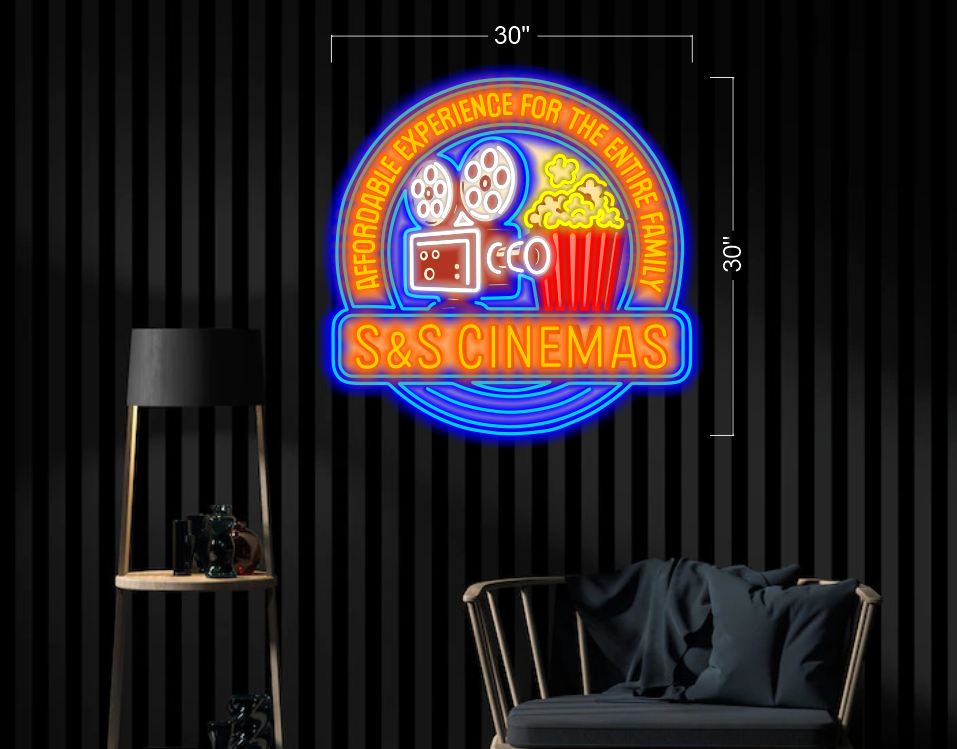 S&S CINEMAS | Led Neon Sign