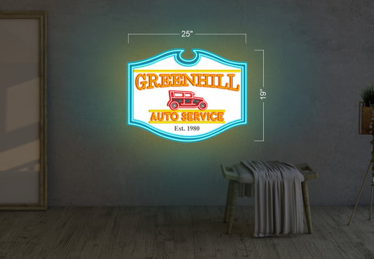 GREENHILL AUTO SERVICE | LED Neon Sign