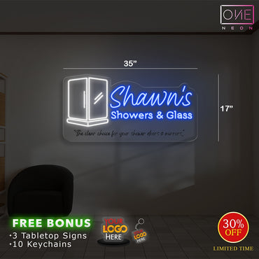 WHITECAP & SHAWN'S shower and glass | Led Neon Sign