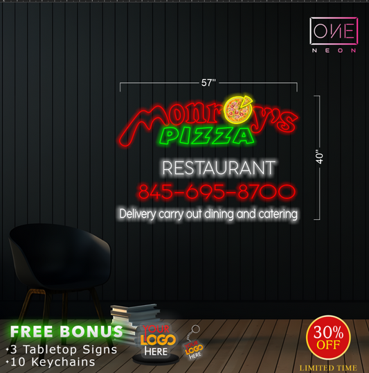 Monroy's Pizza Restaurant | Led Neon Sign