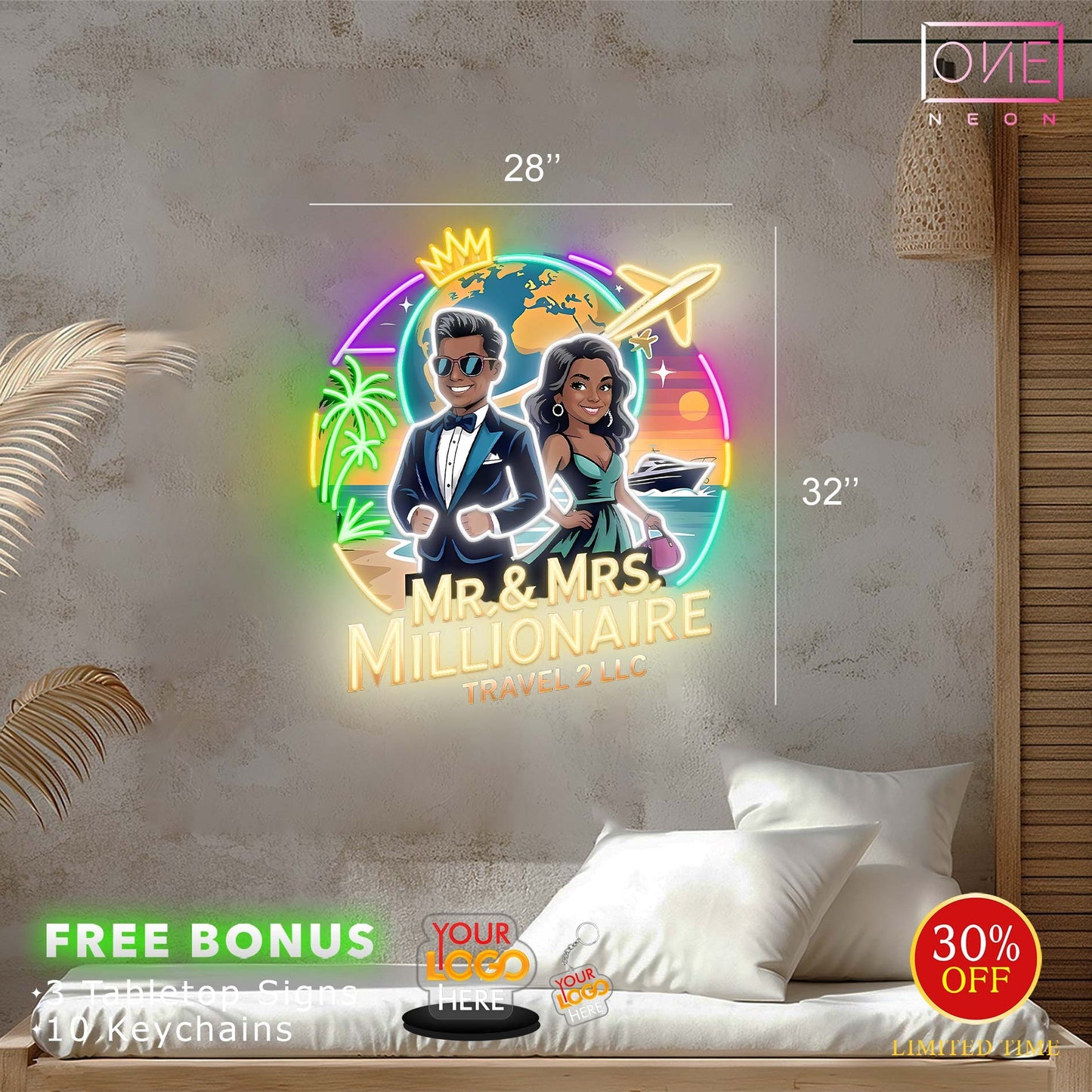 Mr & Mrs Millionaire travel 2 LLC | Led Neon Sign