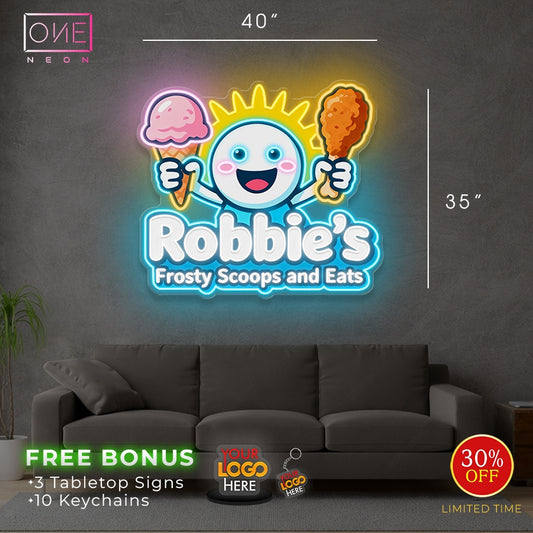 Robbies' frosty scoops and eats| Led Neon Sign