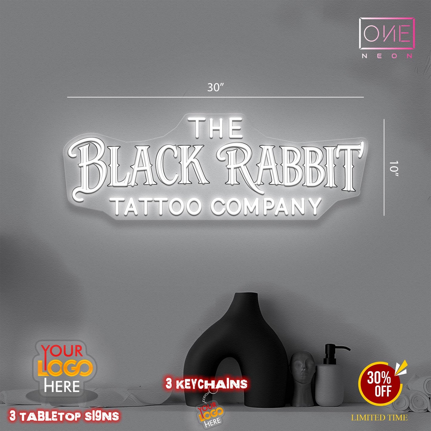 THE BLACK RABBIT TATTOO COMPANY| LED Neon Sign