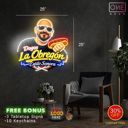 DOGOS LA OBREGON ESTILO SONORA | Led Neon Sign