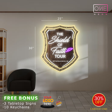 The shield of faith and Turn In To | 2 Led Neon Signs