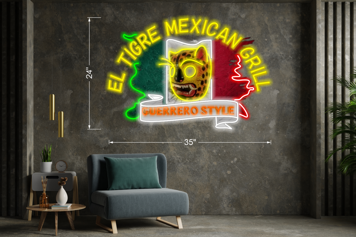 EL TIGRE MEXICAN GRILL (waterproof) | LED Neon Sign