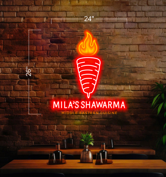 MILA'S SHAWARMA | LED Neon Sign