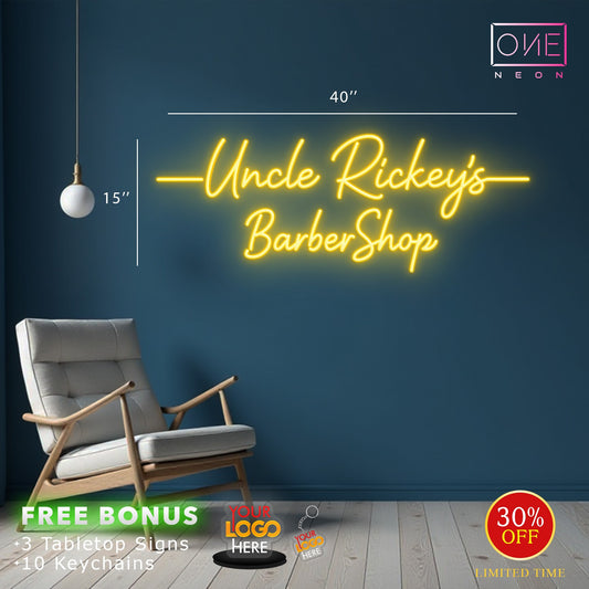 Uncle Rickey's Barbershop | Led Neon Sign