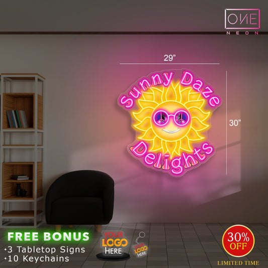 SUNNY DAZE DELIGHTS| Led Neon Sign (outdoors)