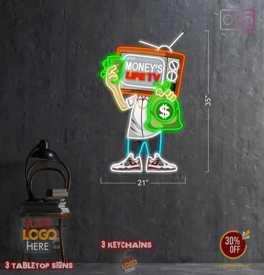 MONEY LIFE'S TV | Led Neon Sign