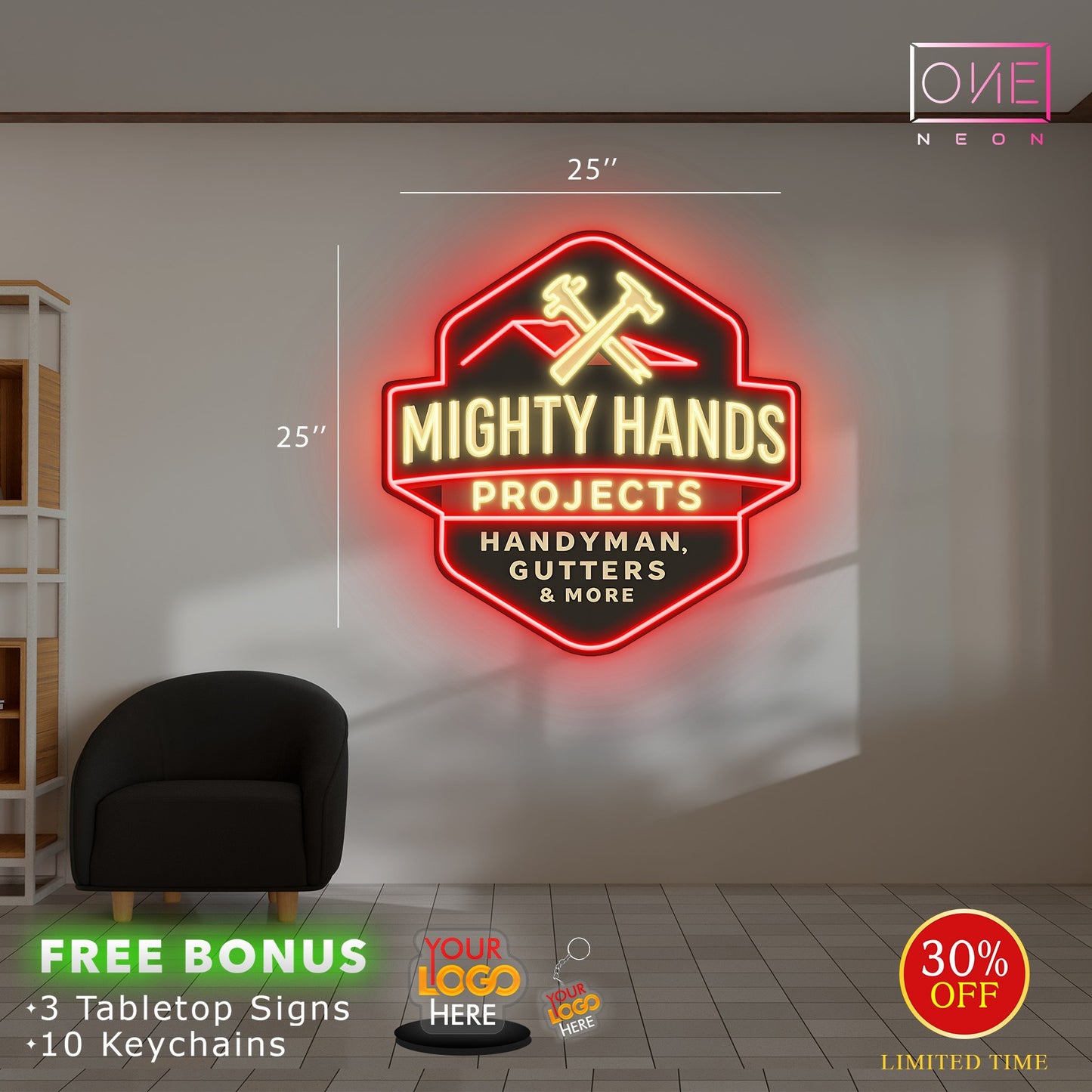 MIGHTY HANDS | LED Neon Sign