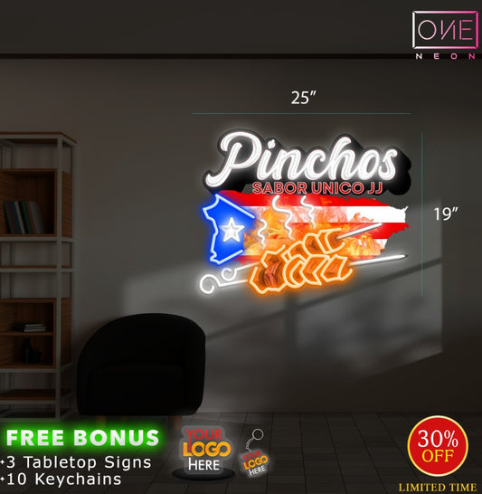 Pinchos logo | Led Neon Sign ( 2 signs) + express