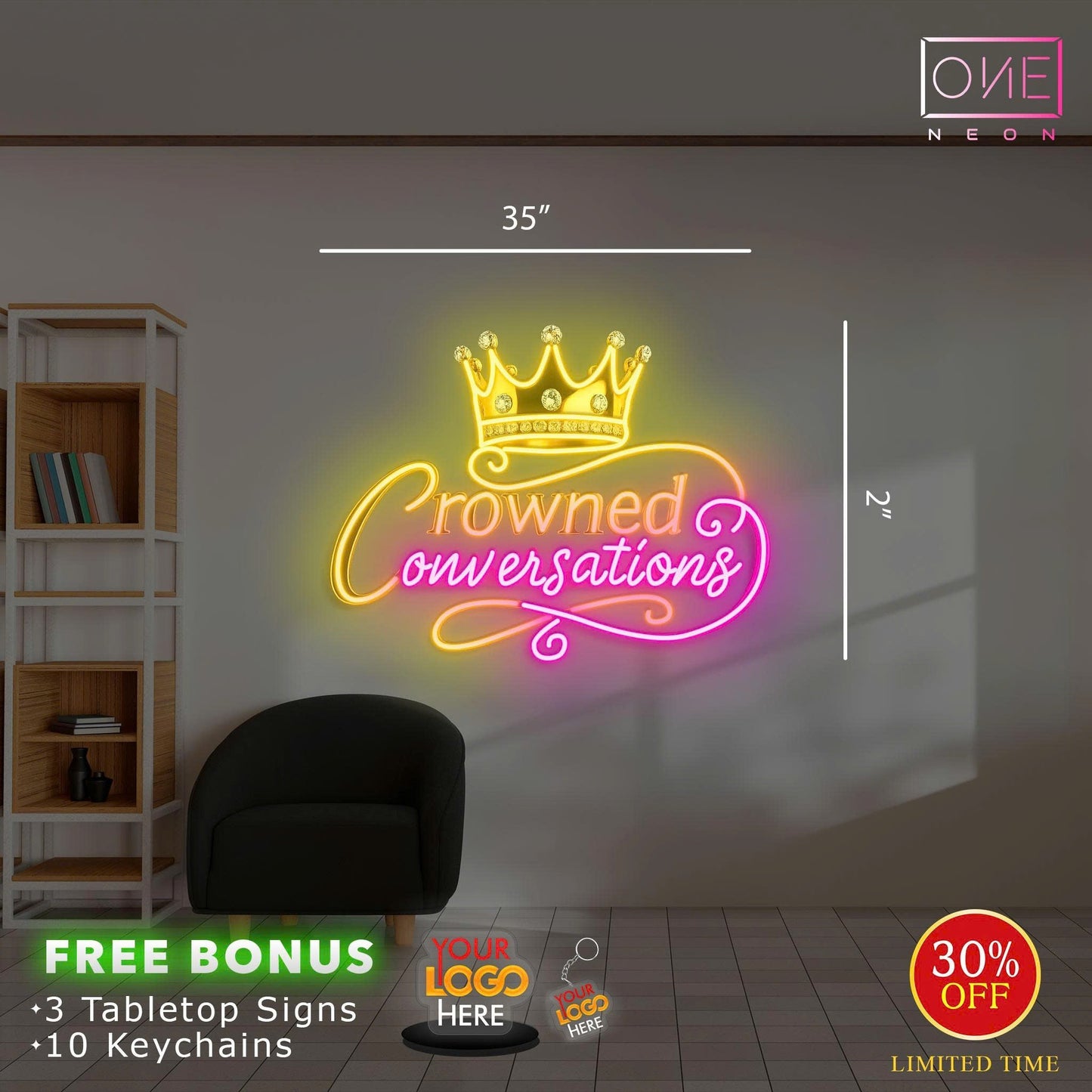 CROWNED CONVERSATION| Led Neon Sign