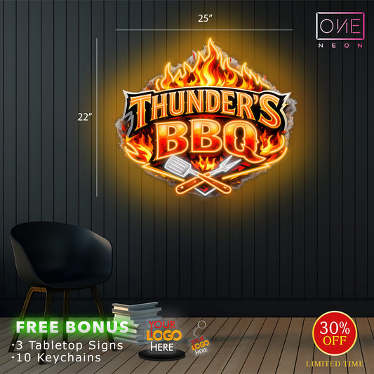 THUNDER'S BBQ | LED Neon Sign