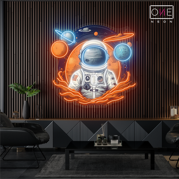 Galactic Explorer Astronaut Artwork Led Neon Sign