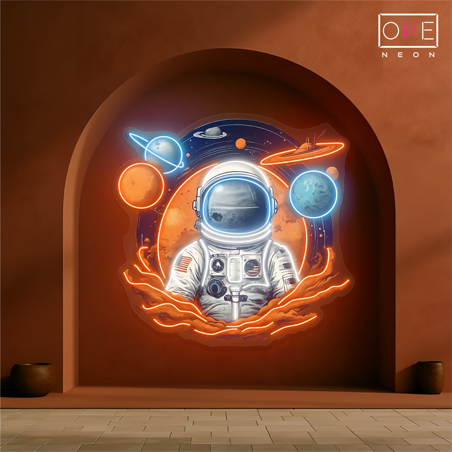 Galactic Explorer Astronaut Artwork Led Neon Sign