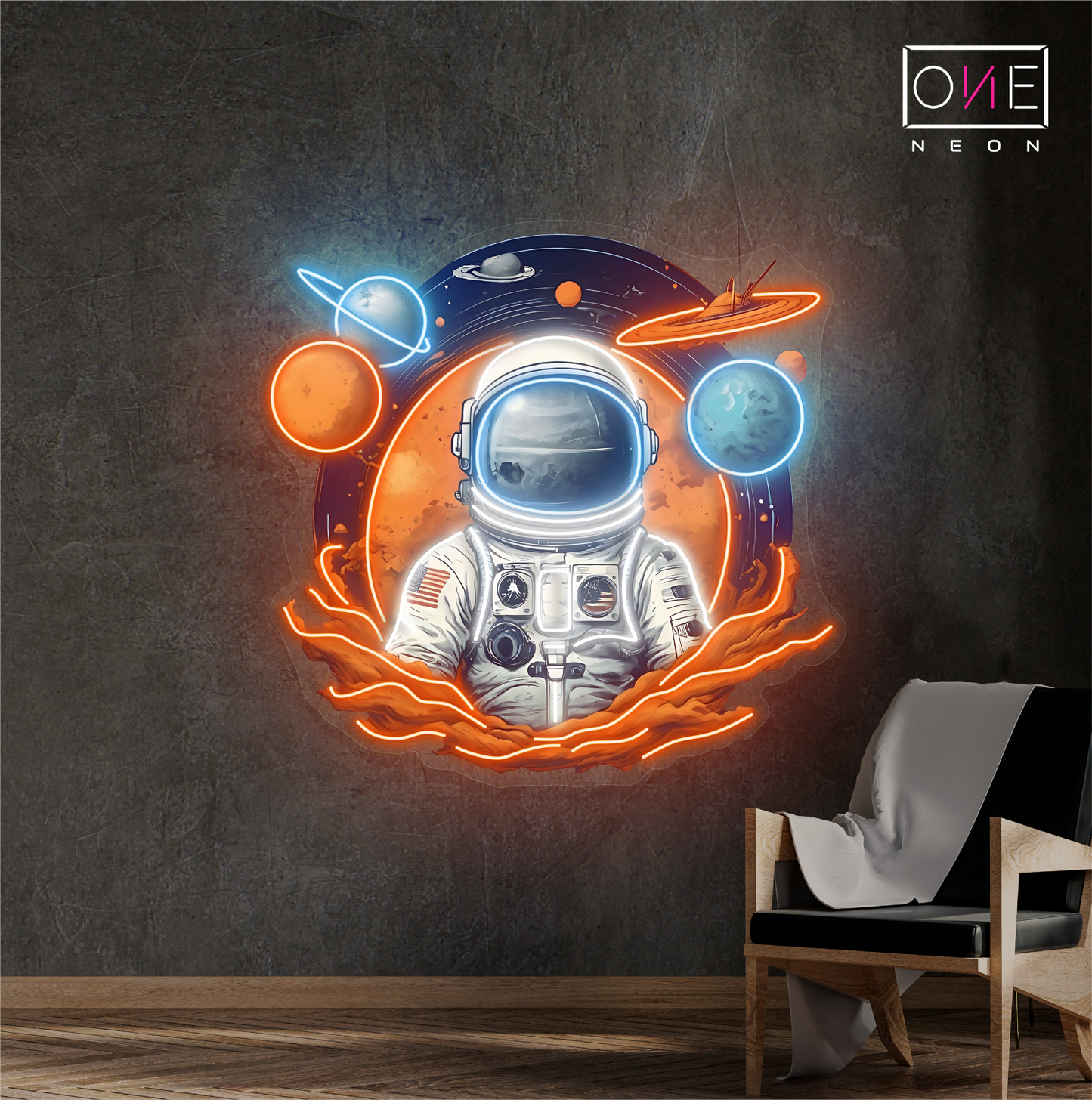 Galactic Explorer Astronaut Artwork Led Neon Sign