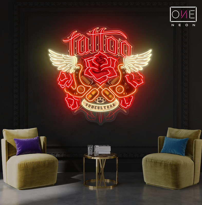 Tattoo Wings Artwork Led Neon Sign