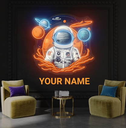 Galactic Explorer Astronaut Artwork Led Neon Sign