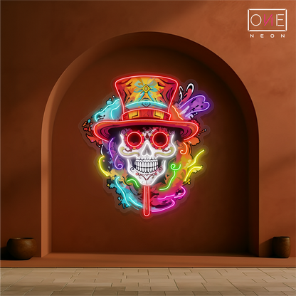 Colorful Skull Fiesta Artwork Led Neon Sign