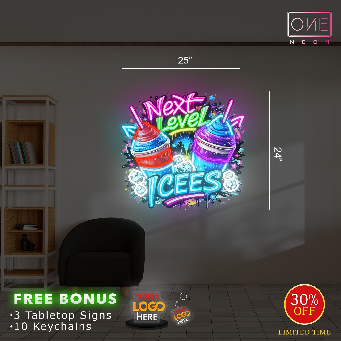 Next level icees | Led Neon Sign