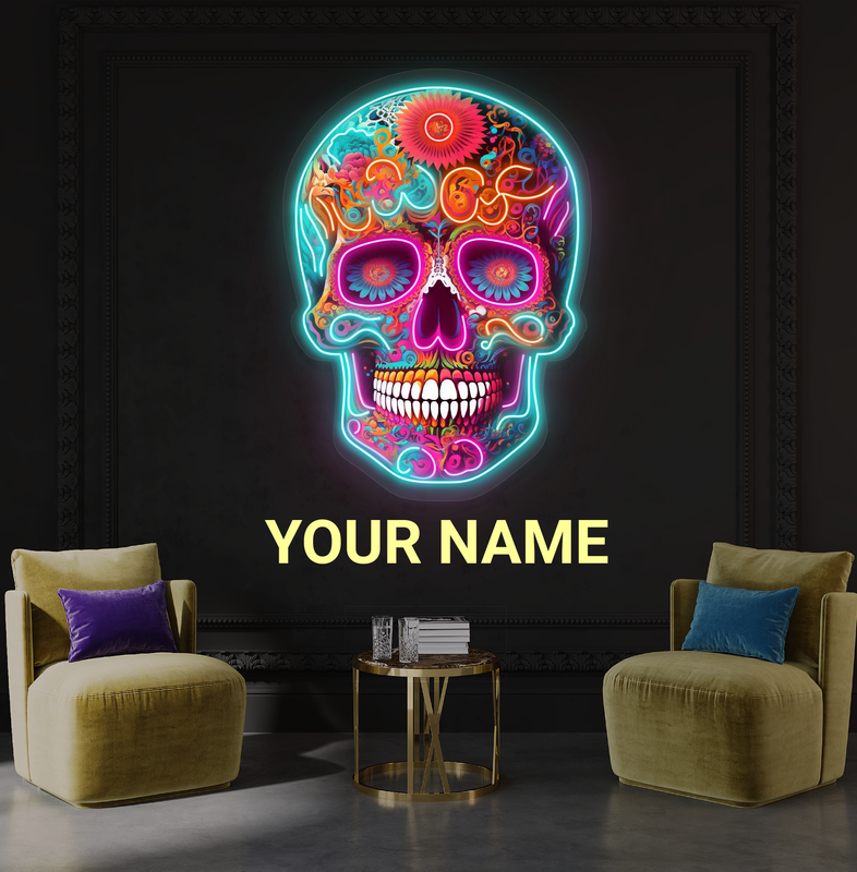 Sugar Skull Vibes Artwork Led Neon Sign