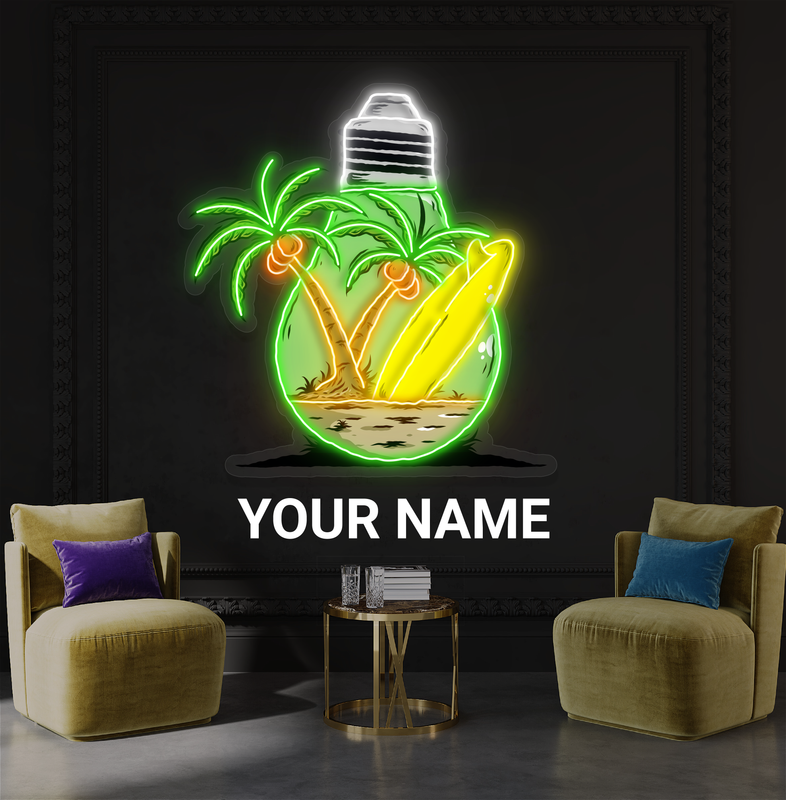 Island in a Bulb Artwork Led Neon Sign