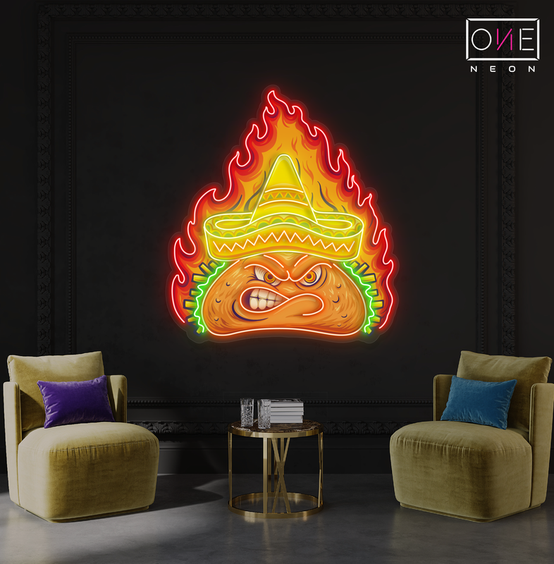 Fiery Taco Artwork Led Neon Sign