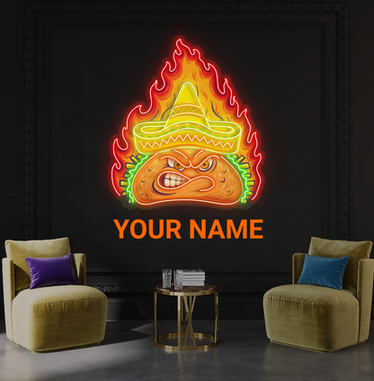 Fiery Taco Artwork Led Neon Sign