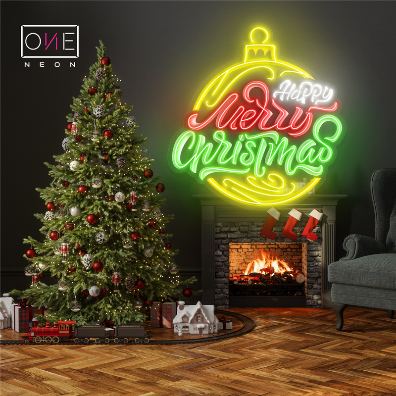 Christmas Bauble Cheer Artwork Led Neon Sign