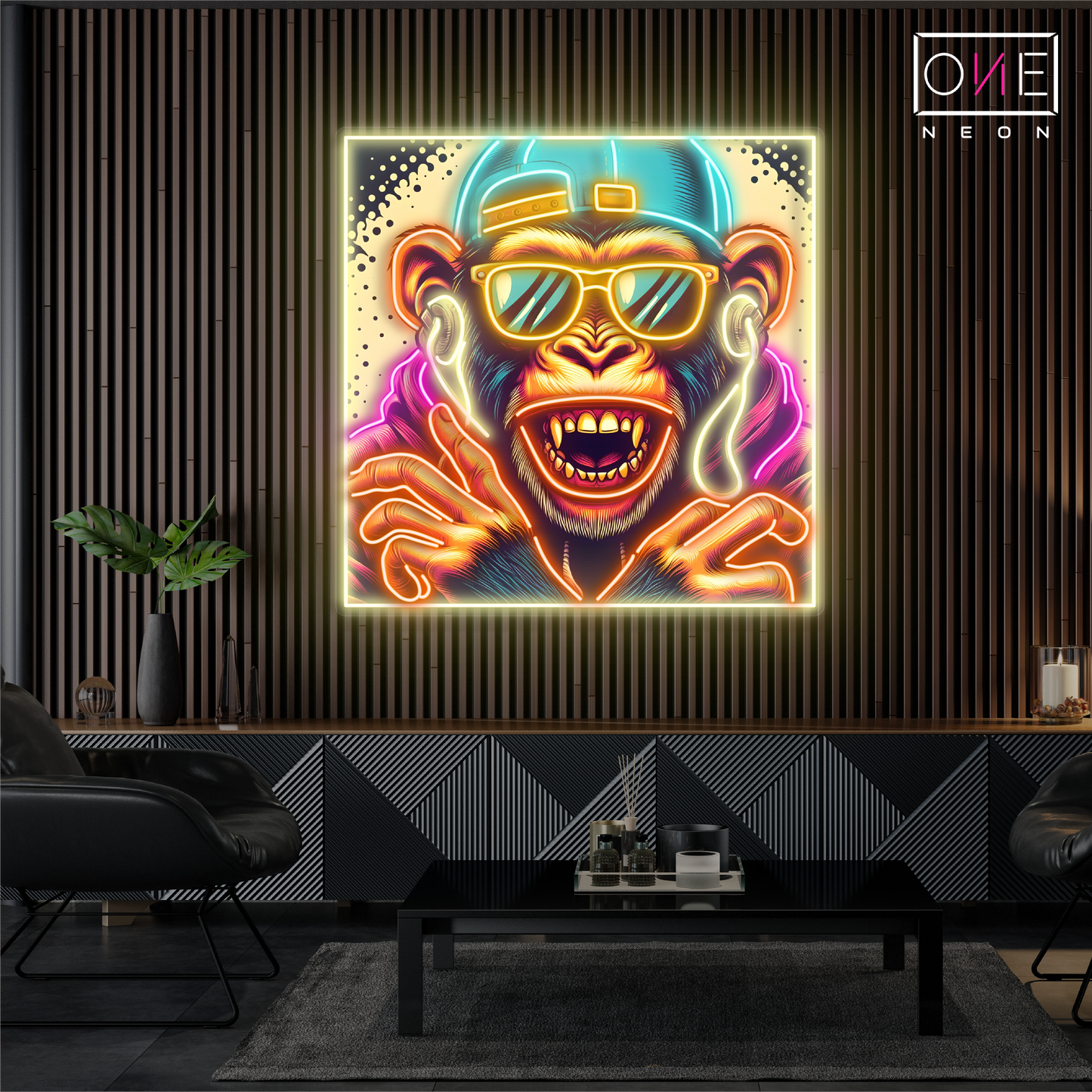 Hip Hop Monkey Artwork Led Neon Sign