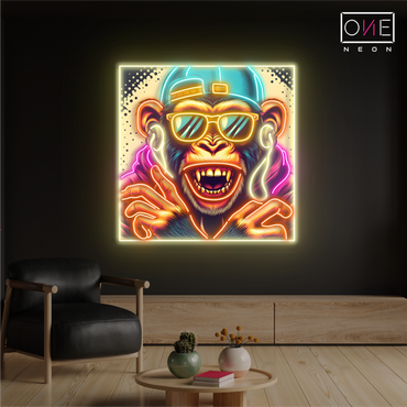 Hip Hop Monkey Artwork Led Neon Sign