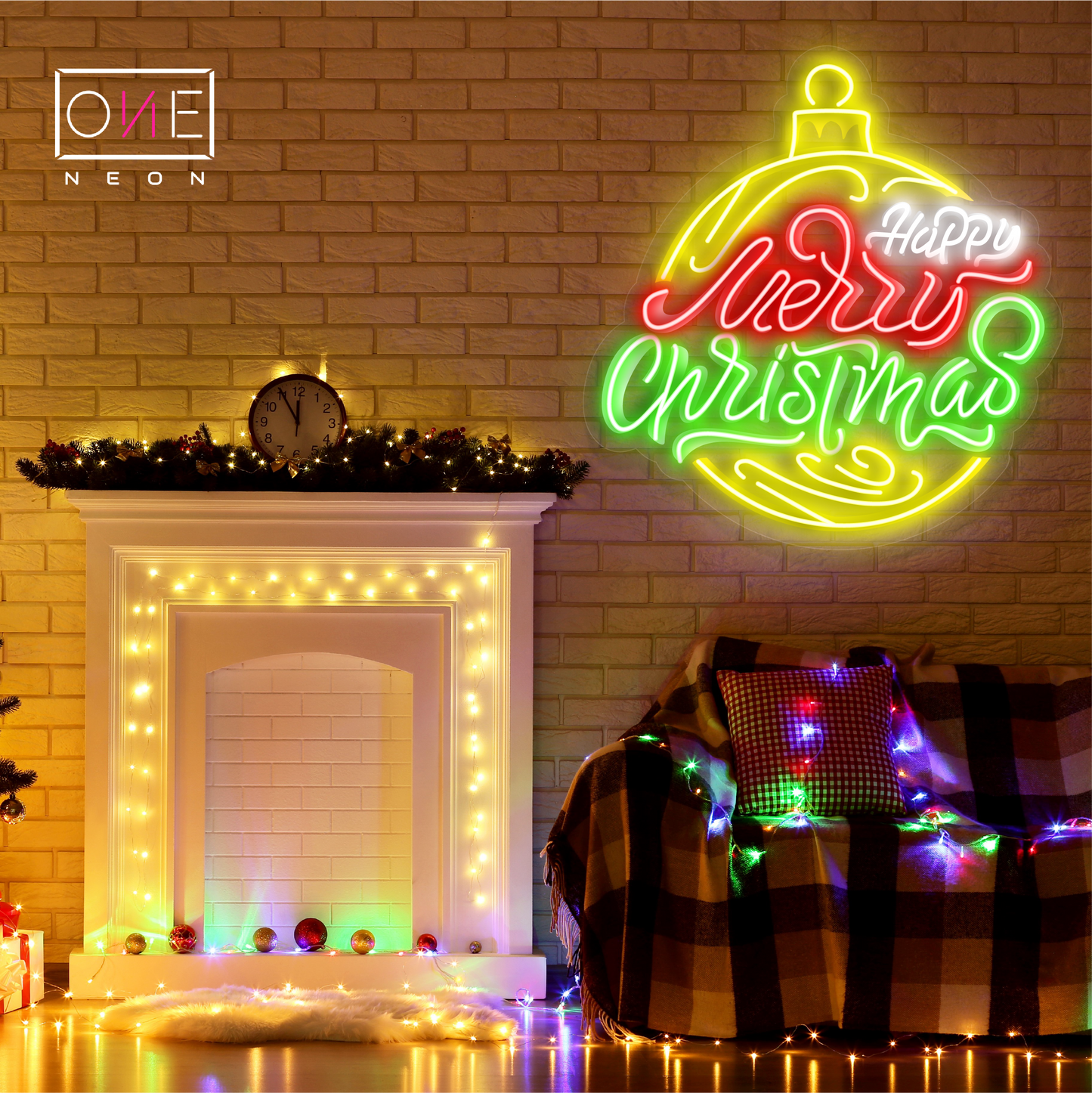 Christmas Bauble Cheer Artwork Led Neon Sign